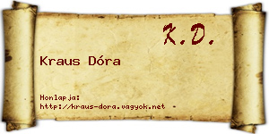 Kraus Dóra névjegykártya
